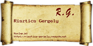 Risztics Gergely névjegykártya